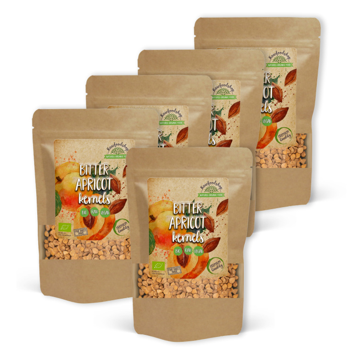 Aprikoskjerner Bitter ØKO 500g x 5 pakker i gruppen Råvarer & Drikke / Nøtter / Aprikoskjerner hos Rawfoodshop Scandinavia AB (RNOT500305E-SET5)