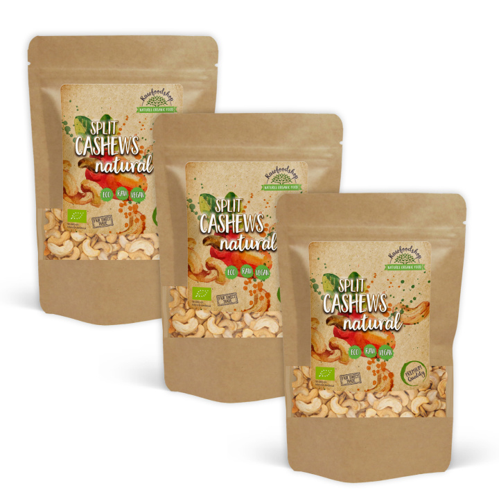 Cashewnøtter Delte RAW ØKO 500g x 3 pakker i gruppen Råvarer & Drikke / Nøtter / Cashewnøtter hos Rawfoodshop Scandinavia AB (RNOT500332E-SET3)
