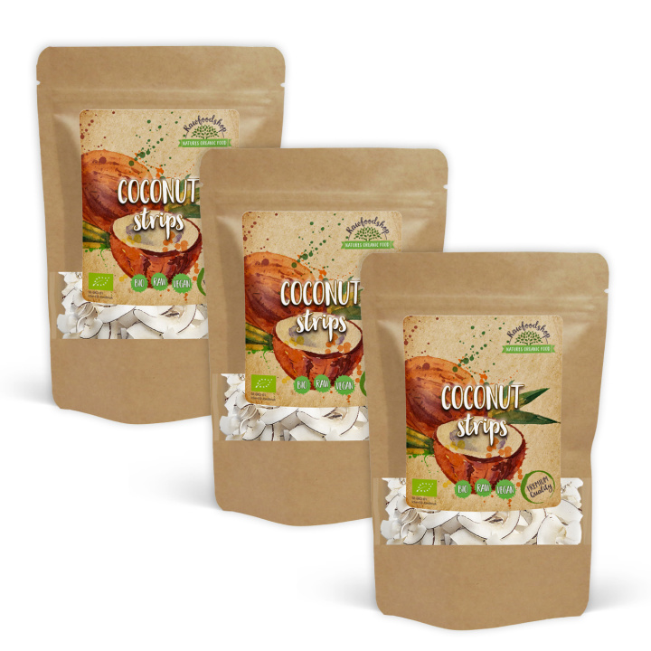 Kokosnøtt i strips ØKO 500g x 3 pakker i gruppen Råvarer & Drikke / Nøtter / Kokosnøtt hos Rawfoodshop Scandinavia AB (RNOT500414E-SET3)