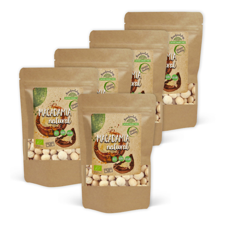 Macadamianøtter Premium RAW ØKO 500g x 5 pakker i gruppen Råvarer & Drikke / Nøtter / Macadamia hos Rawfoodshop Scandinavia AB (RNOT500430E-SET5)