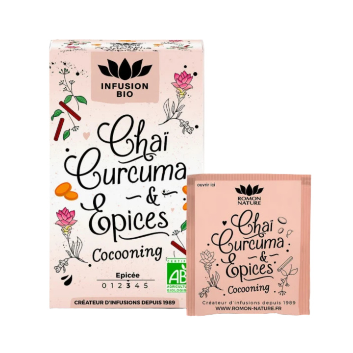 Te Chai Gurkemeie & Krydder ØKO 16 x 1,7g i gruppen Råvarer & Drikke / Julevarer / Julens teer hos Rawfoodshop Scandinavia AB (RNP0049)