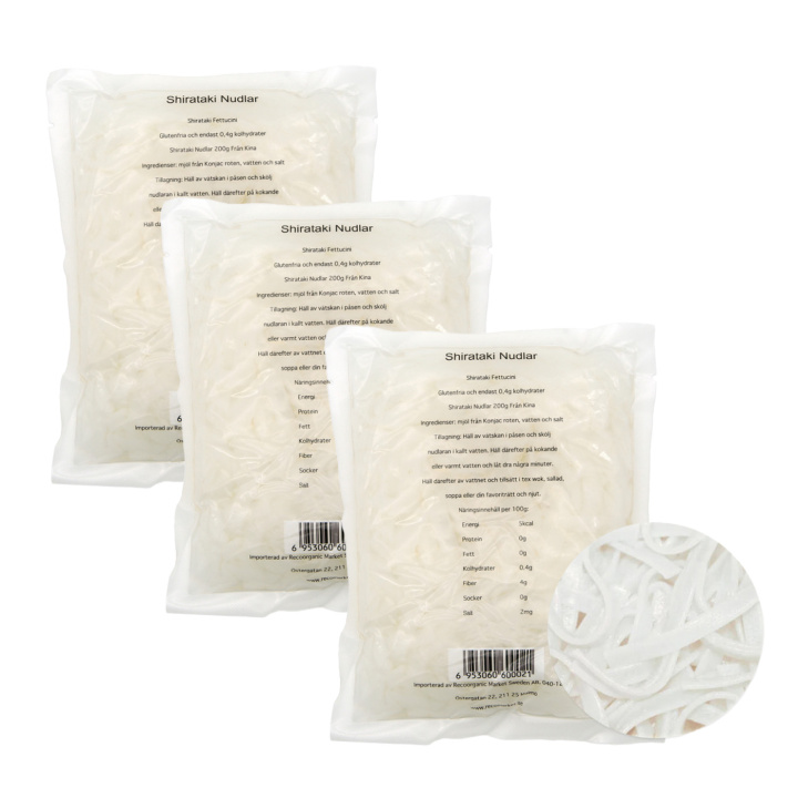 Shirataki Fettucini 200g x 24 pakker i gruppen Råvarer & Drikke / Spiskammer / Pasta og nudler hos Rawfoodshop Scandinavia AB (RNUD200074E-SET)