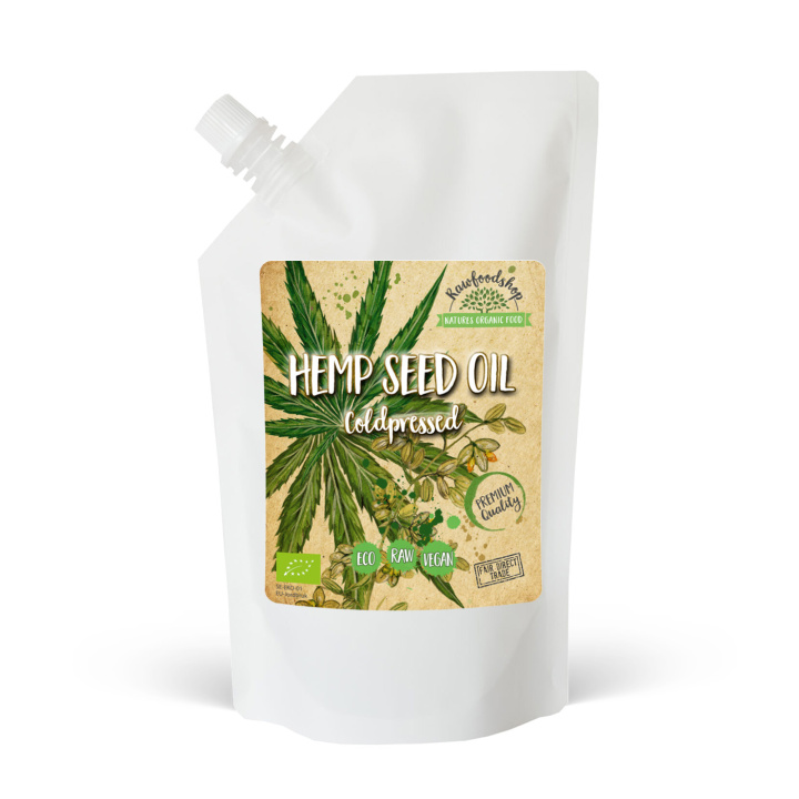 Hampolje ØKO 500 ml i gruppen Råvarer & Drikke / Helsekost / Hamp hos Rawfoodshop Scandinavia AB (ROLJ500211E)