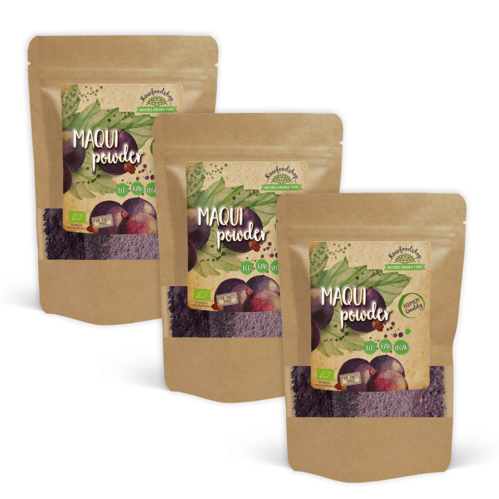 Maqui Pulver ØKO 250g x 3 pakker i gruppen Råvarer & Drikke / Frukt og bær / Fruktpulver hos Rawfoodshop Scandinavia AB (RPUL100253E250-SET3)