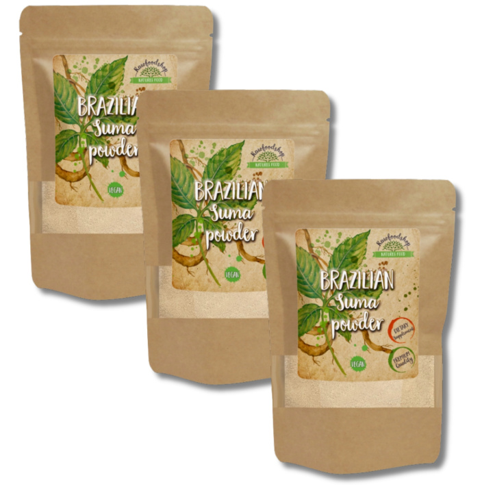 Brasiliansk Suma Pulver 125g x 3 pakker i gruppen Kosttilskudd / Urter & Planter / Urter hos Rawfoodshop Scandinavia AB (RPUL100320L-SET3)