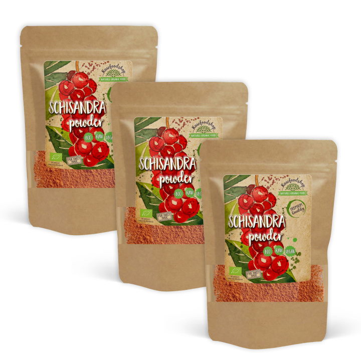 Schisandra Pulver ØKO 125g x 3 pakker i gruppen Råvarer & Drikke / Frukt og bær / Fruktpulver hos Rawfoodshop Scandinavia AB (RPUL100540E-SET3)