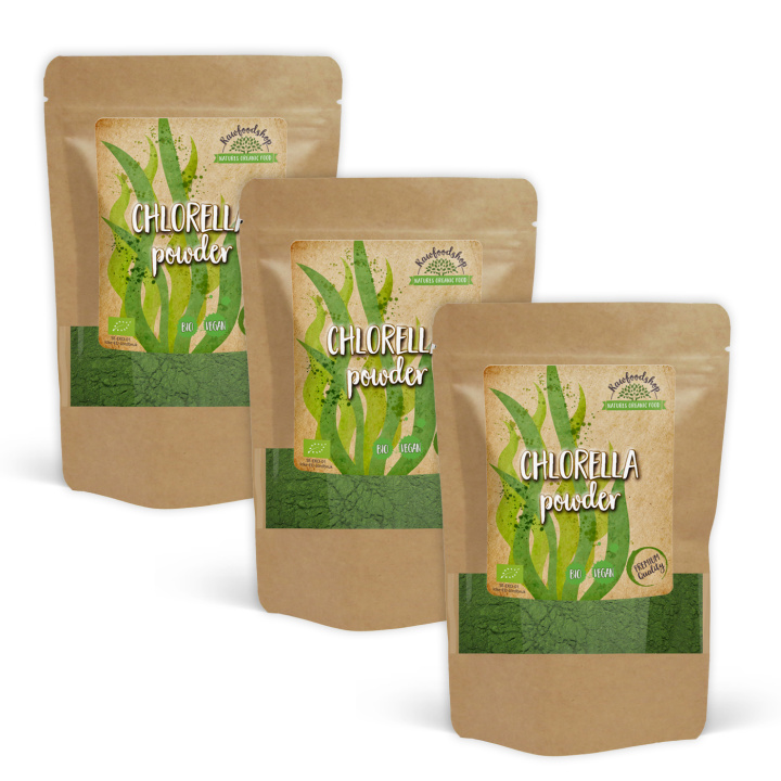 Chlorella Pulver ØKO 125g x 3 pakker i gruppen Råvarer & Drikke / Helsekost / Chlorellapulver hos Rawfoodshop Scandinavia AB (RPUL100629E-SET3)