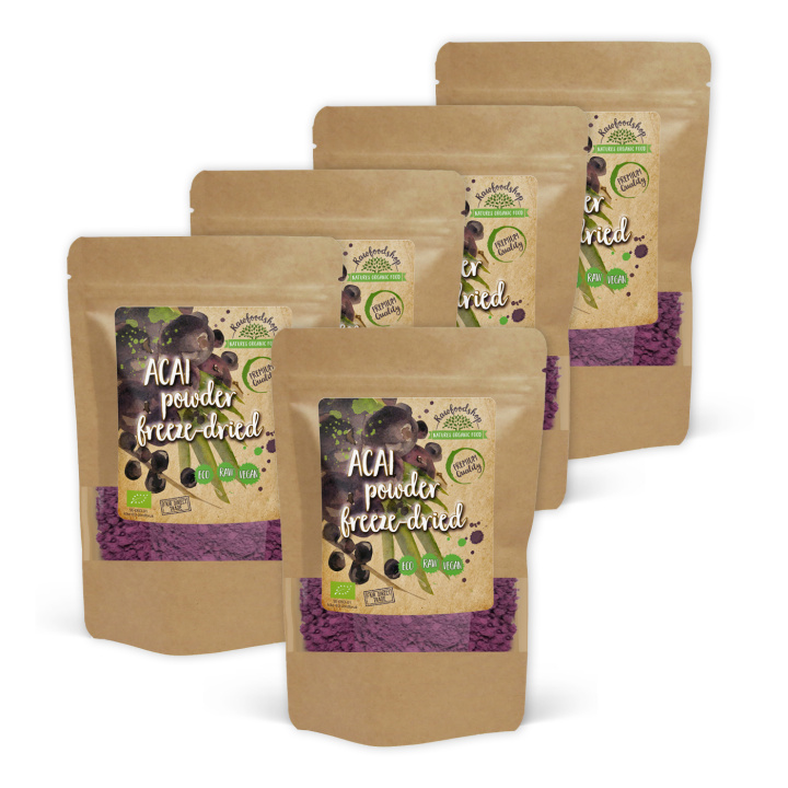 Acai Pulver Frysetørket ØKO 250g x 5 pakker i gruppen Råvarer & Drikke / Frukt og bær / Fruktpulver hos Rawfoodshop Scandinavia AB (RPUL100911E250-SET5)