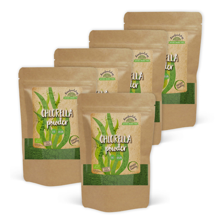Chlorella Pulver ØKO 250g x 5 pakker i gruppen OUTLET 20-80% / Flerpak / Pakkeprodukter 50% hos Rawfoodshop Scandinavia AB (RPUL250630E-SET5)