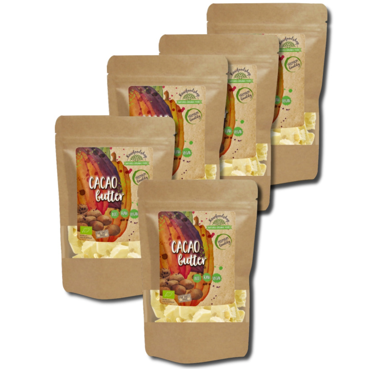 Kakaosmør Raw ØKO 250g x 5 pakker i gruppen Råvarer & Drikke / Baking / Kakaoprodukter hos Rawfoodshop Scandinavia AB (RSMO250409E-SET5)