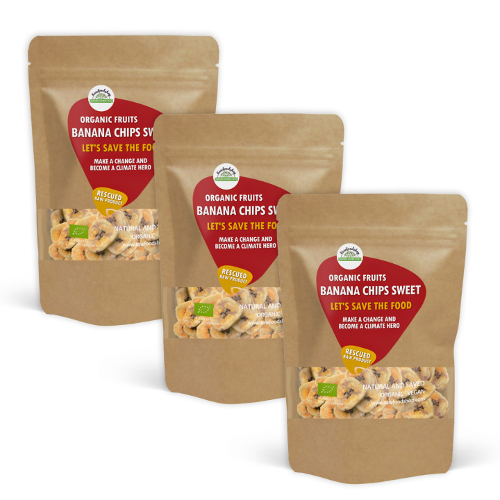 Bananchips Søte ØKO 500g x 3 pakker i gruppen Råvarer & Drikke / Frukt og bær / Banan hos Rawfoodshop Scandinavia AB (SF223051-SET3)