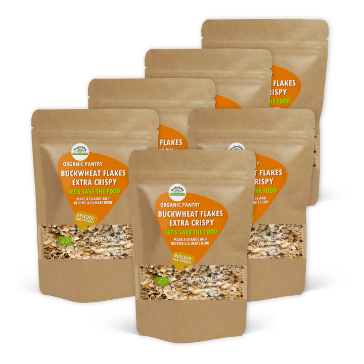 Bokhvete flakes Sprø ØKO 500g x 6 pakker i gruppen Råvarer & Drikke / Baking / Korn og flak hos Rawfoodshop Scandinavia AB (SFBFK205SET)