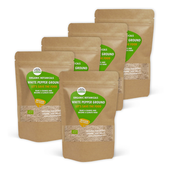 Hvit pepper Malt ØKO 500g 5stk pakke i gruppen Råvarer & Drikke / Spiskammer / Krydder & Salt hos Rawfoodshop Scandinavia AB (SFKRY1011SET)