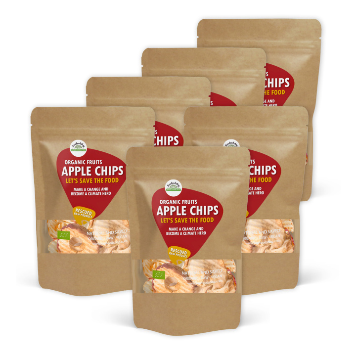 Eplechips RAW ØKO 500g x 6 pakker i gruppen Råvarer & Drikke / Frukt og bær / Eple hos Rawfoodshop Scandinavia AB (SFRFRU200636500E-SET6)