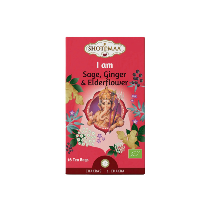 Salvie, Ingefær & Hylleblomst Urtete ØKO 16 x 2g i gruppen Råvarer & Drikke / Drikkevarer / Te hos Rawfoodshop Scandinavia AB (SKU-353)