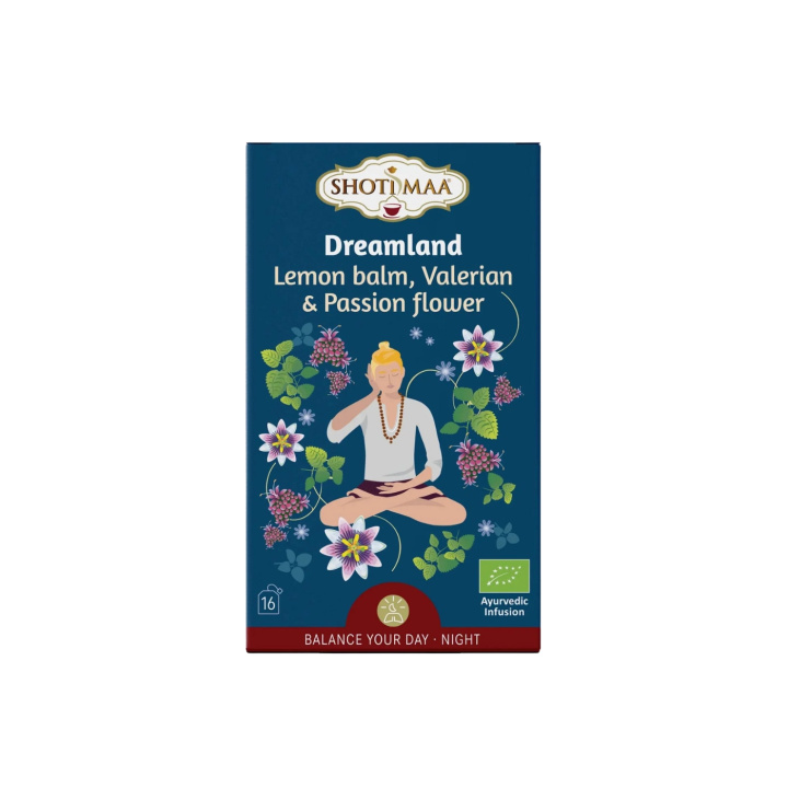 Sitronmelisse, Valerianarot & Pasjonsblomst Urtete ØKO 16 x 2g i gruppen Råvarer & Drikke / Drikkevarer / Te hos Rawfoodshop Scandinavia AB (SKU-646)