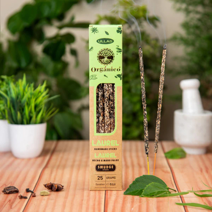 Laurbærblad Røkelsespinner Organico i gruppen Hjem & Sjel / Stemning & duft / Røkelse hos Rawfoodshop Scandinavia AB (SKU-833)