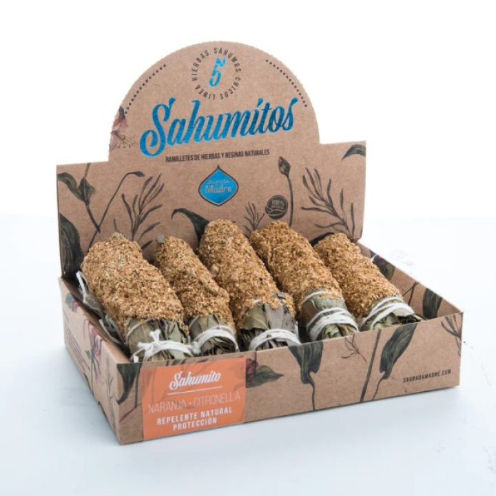 Sahumitos Urtebunter Appelsin & Citronella 5 stk i gruppen Hjem & Sjel / Stemning & duft / Røkelse hos Rawfoodshop Scandinavia AB (SKU665)