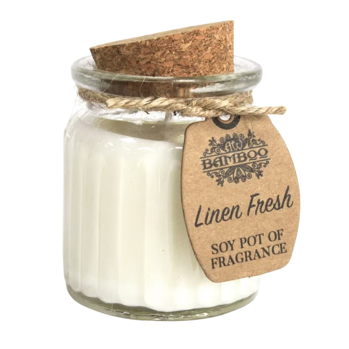 Duftlys Linen Fresh 60g i gruppen Hjem & Sjel / Stemning & duft / Duftlys hos Rawfoodshop Scandinavia AB (SOYP-02)