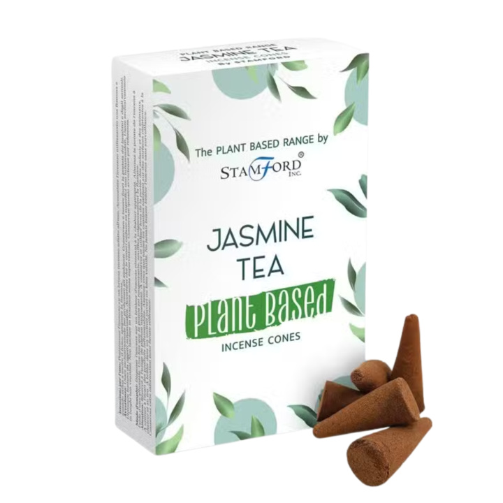 Røkelseskjegler Jasmine Tea 12st i gruppen Hjem & Sjel / Stemning & duft / Røkelse hos Rawfoodshop Scandinavia AB (SPBIC-02)