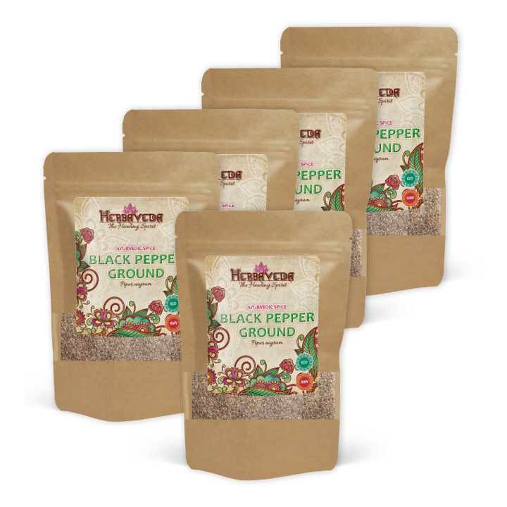 Svart pepper Malt ØKO 100g x 5 pakker i gruppen Råvarer & Drikke / Spiskammer / Krydder & Salt hos Rawfoodshop Scandinavia AB (SPM10-SET5)