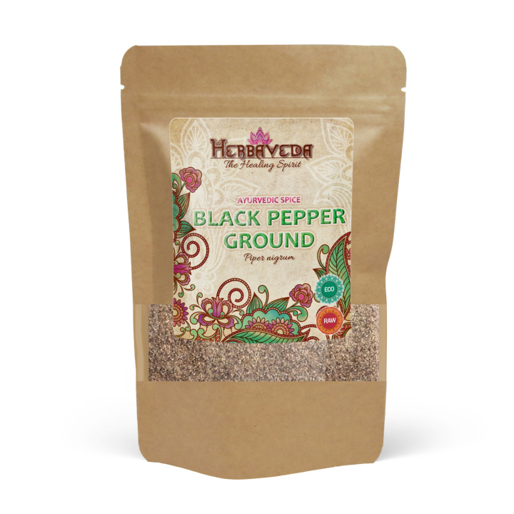 Svart pepper Malt ØKO 100g i gruppen Råvarer & Drikke / Spiskammer / Krydder & Salt hos Rawfoodshop Scandinavia AB (SPM10)