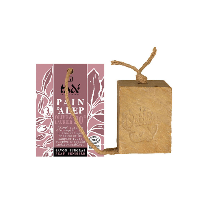 Aleppo såpe med snor 20% Laurbærolje Cosmos Natural 190g i gruppen Hud & Kropp / Kropp / Håndsåpe hos Rawfoodshop Scandinavia AB (TADSOLID6615)