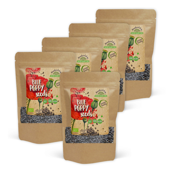 Valmuefrø Blå ØKO 100g x 5 pakker i gruppen Råvarer & Drikke / Helsekost / Frø hos Rawfoodshop Scandinavia AB (VAL100-SET5)