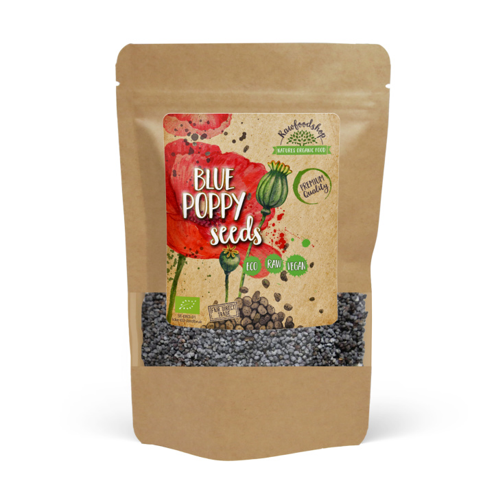 Valmuefrø Blå ØKO 100g i gruppen Råvarer & Drikke / Helsekost / Frø hos Rawfoodshop Scandinavia AB (VAL100)