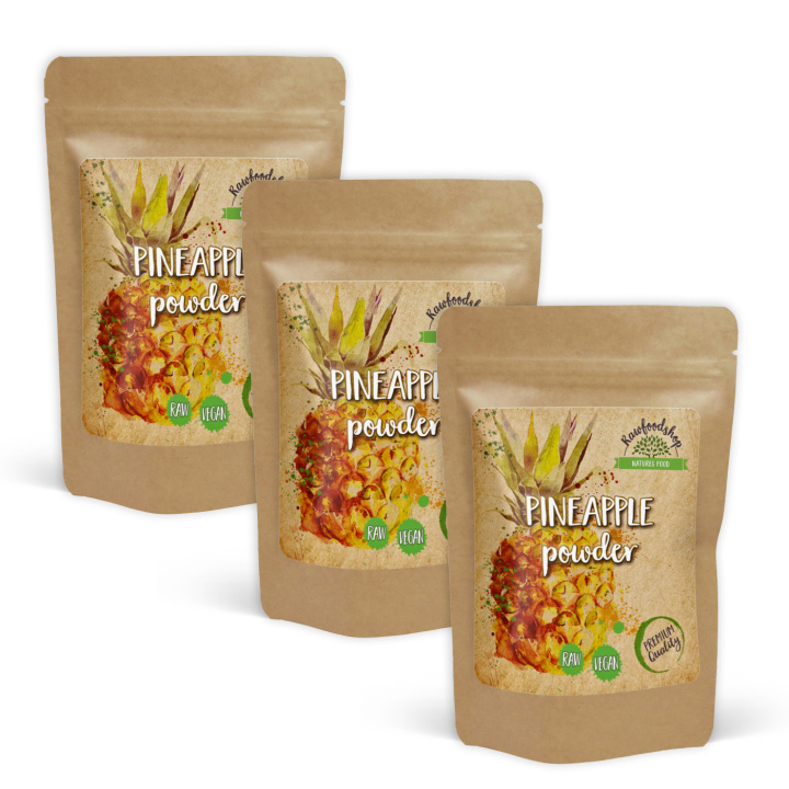 Ananaspulver 125g x 3 pakker i gruppen Råvarer & Drikke / Frukt og bær / Ananas hos Rawfoodshop Scandinavia AB (VITANANANASPULV-SET3)