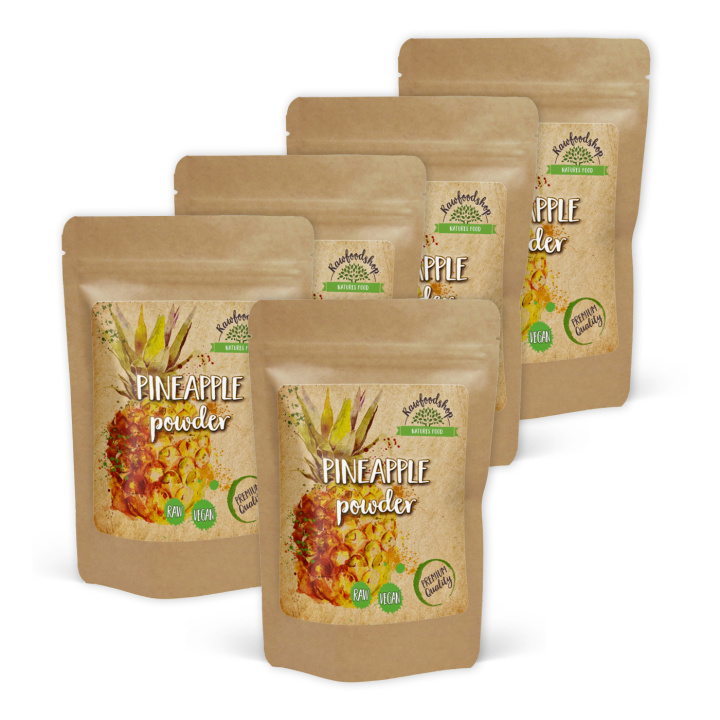 Ananaspulver 125g x 5 pakker i gruppen Råvarer & Drikke / Frukt og bær / Ananas hos Rawfoodshop Scandinavia AB (VITANANANASPULV-SET5)