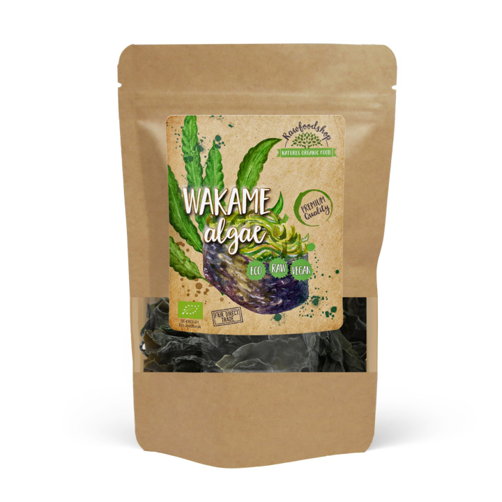 Wakame Alger ØKO 125g i gruppen Råvarer & Drikke / Helsekost / Alger & Tang hos Rawfoodshop Scandinavia AB (WAKAME01)