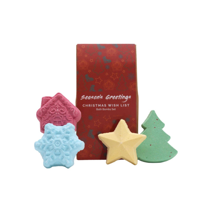 Gavesett Badebomber Julehilsener i gruppen Hud & Kropp / Bad & Spa / badebomber & Badeskum hos Rawfoodshop Scandinavia AB (XBB-05)